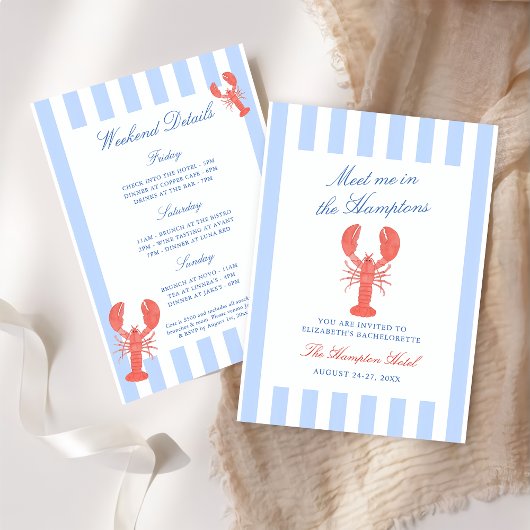 Invitation Rencontrez-moi dans le Hamptons Lobster Bacheloret