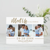 Invitation Rencontrez-Nous À Destination Enregistrer La Date  (Debout devant)