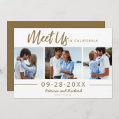 Invitation Rencontrez-Nous À Destination Enregistrer La Date  (Devant / Derrière)