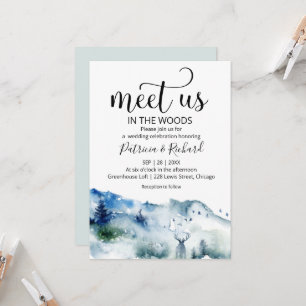 Invitation Rencontrez-Nous Dans La Forêt Boisée Mariage Extér