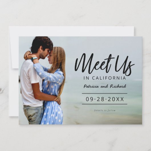 Invitation Rencontrez-Nous Dans Mariage Destination Enregistr (Devant)