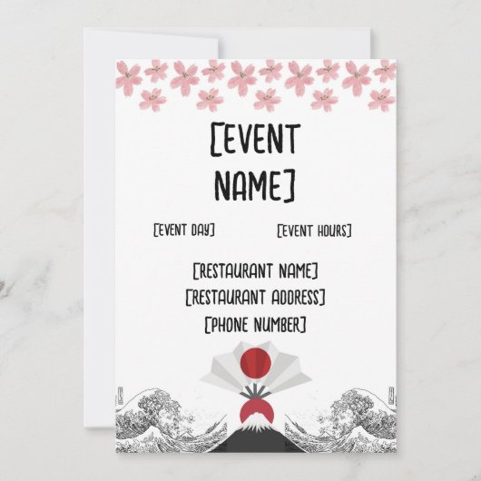 Invitation Rendez-vous au restaurant sushi japonais et inaugu (Devant)