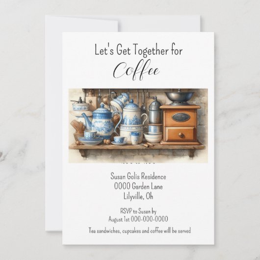 Invitation Rendez-vous café de l'après-midi (Devant)