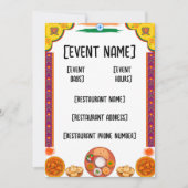 Invitation Rendez-vous restaurant indien et inauguration (Devant)