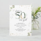 Invitation Rendre 50 apparence bon vert or botanique Annivers (Debout devant)