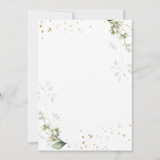 Invitation Rendre 50 apparence bon vert or botanique Annivers (Dos)