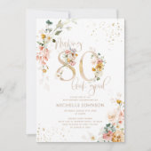 Invitation Rendre 80 apparence bon or rose Anniversaire botan (Devant)