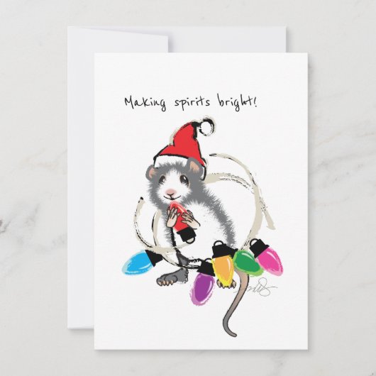Invitation Rendre les esprits brillants Souris de Noël (Devant)