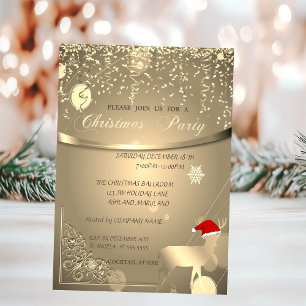 Invitation Renne,Chapeau de Père Noël,Confettis EntrepriseFêt