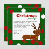 Invitation renne de dachshund (Devant / Derrière)