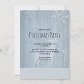 Invitation Renne de Noël en bleu rustique (Devant)