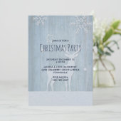 Invitation Renne de Noël en bleu rustique (Debout devant)