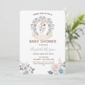 Invitation Rennes Bébés Adorables Fleurs Baby Shower (Debout devant)