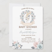 Invitation Rennes Bébés Adorables Fleurs Baby Shower (Devant)