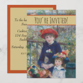 Invitation Renoir Deux Soeurs Terrasse Français Impressionnis (Devant / Derrière)