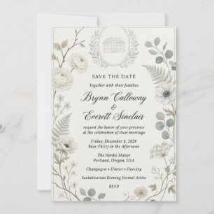 Invitation Renoncule blanche, Anémones, Fleurs sauvages, Euca