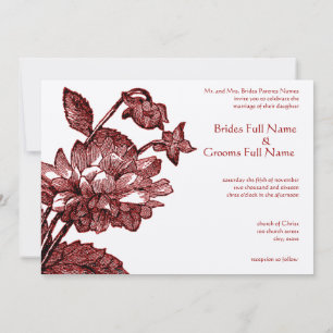 Invitation Renoncule Rose Bourgogne Mariage Moderne