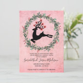 Invitation Renouveau À La Fête De Vacances Holly Wreath (Debout devant)