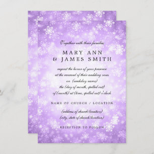 Invitation Renouveau du Vow Mariage Purple Winter Wonderland