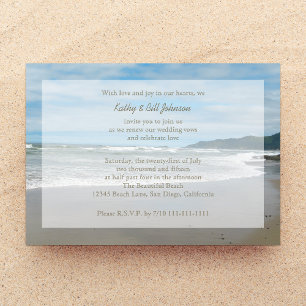 Invitation Renouveau Vow mariage au bord de la plage