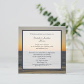 Invitation Renouveau Vow mariage Coucher de soleil sur l'eau (Debout devant)