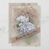 Invitation RENOUVELÉ MARIAGE VOWS INVIATION -Vintage/Hydrange (Devant / Derrière)