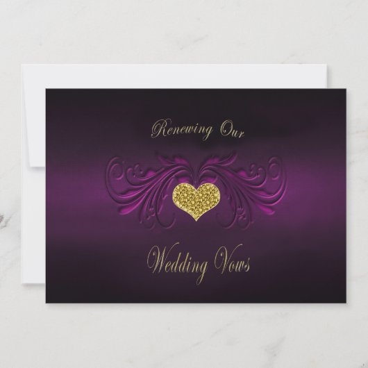 Invitation Renouveler/Vows Invitation-Purple Passion Gold (Devant)