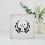 Invitation Renouvellement de la Vow Monogramme Black Laurel (Debout devant)