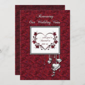 Invitation Renouvellement de l'invitation Vows Mariage, coeur (Devant / Derrière)