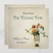 Invitation Renouvellement de l'invitation Vows Mariage - Flor (Devant / Derrière)