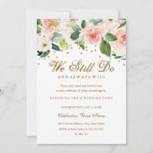 Invitation Renouvellement de Voeux à l'aquarelle en Or Rose (Devant)