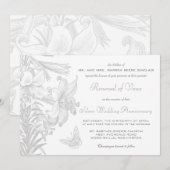 Invitation Renouvellement de Voeux Anniversaire de Mariage Ar (Devant / Derrière)