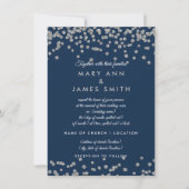 Invitation Renouvellement de Voeux Argent Paillettes Faux Con (Devant)