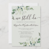 Invitation Renouvellement de vœux au sage vert d'eucalyptus (Devant)
