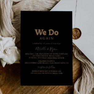 Invitation Renouvellement de vœux Black Gold Classic Minimal