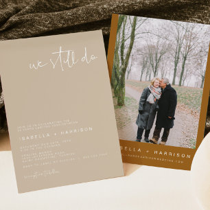 Invitation Renouvellement de vœux Boho Terre Ton Beige INDIE