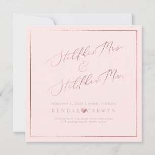 Invitation Renouvellement de vœux / Calligraphie en faux or r