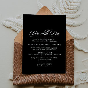 Invitation Renouvellement de vœux Classique Noir et Blanc We