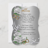 Invitation Renouvellement de vœux d'anniversaire de mariage d (Dos)