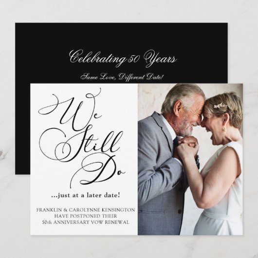 Invitation Renouvellement de Vœux d'Anniversaire de Mariage É (Devant / Derrière)