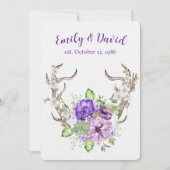 Invitation Renouvellement de vœux de cerf à l'aquarelle (Devant)