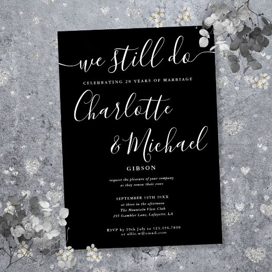 Invitation Renouvellement de vœux de l'anniversaire de mariag