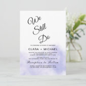 Invitation Renouvellement de vœux de mariage à l'aquarelle bl (Debout devant)