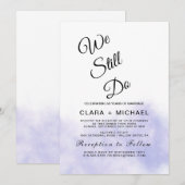 Invitation Renouvellement de vœux de mariage à l'aquarelle bl (Devant / Derrière)