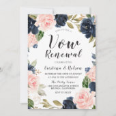 Invitation Renouvellement de vœux de mariage à l'aquarelle Bl (Devant)