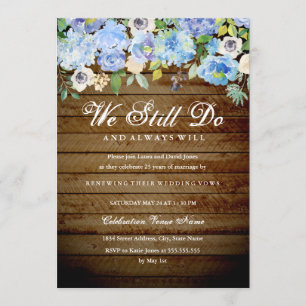 Invitation Renouvellement de vœux de mariage à l'arrière-cour