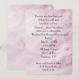 Invitation Renouvellement de vœux de mariage abstrait rose pa
