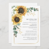 Invitation Renouvellement de vœux de mariage au tournesol flo (Devant / Derrière)
