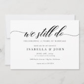 Invitation Renouvellement de Vœux de Mariage Écriture Élégant (Devant)