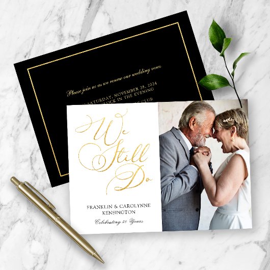 Invitation Renouvellement de vœux de mariage élégant avec feu